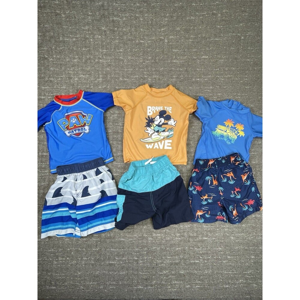 Boys 2T Swimwear Rash Guard Swimsuit Trunks Shorts Lot Of 6 Children’s Place